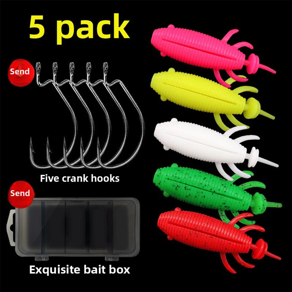 5 stücke 90mm 12g Schwimm Kick Frosch Road Runner Köder Schwimmenden Donner Frosch Bionic Weichen Köder Falsche köder Angeln Locken Anti-Hängen Image