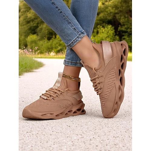 Sneakers da donna leggere e traspiranti in maglia con strisce arcobaleno – scarpe da corsa casual slip-on per camminare, viaggiare e indossare tutti i giorni