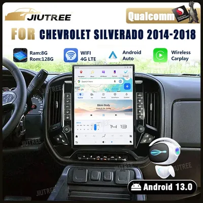 15.6" Android13 For Chevrolet GMC Silverado 2013 2014 2015 2016 2017 2018 2019 Car Radio Stereo Qualcomm Screen GPS Navigation