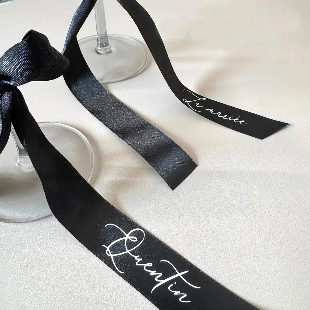 5 pezzi personalizzati per bicchiere di vino, nastro di raso, targhette per nome di matrimonio, segnaposto per bevande, tavolo, addio al nubilato personalizzato, decorazione per addio al nubilato