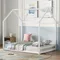 Full House Bed for Toddlers Montessori Bed for Kids Wood Floor Bed Frame Bedroom Furniture for Girls