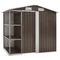 Abri de jardin avec étagères marron 205x130x183 cm, décoration de jardin extérieur en fer, rangement