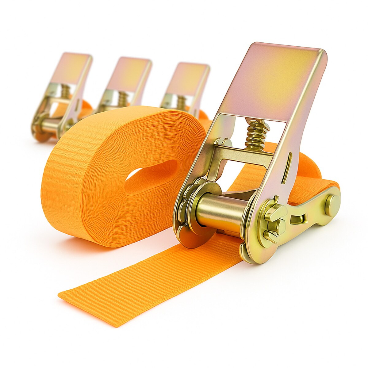 Baumarktplus 4x Profi Ratschen Spanngurt Spanngurte Zurrgurt 1-tlg 6m 0,8t 0,8to 800 kg TÜV/GS ORANGE Image