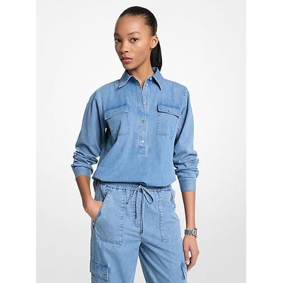 Michael Kors Denim Pullover Top Blue XS