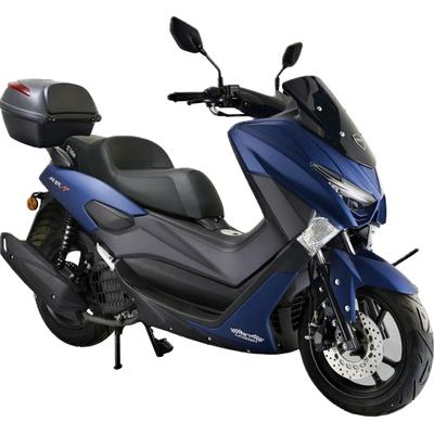 Motorroller GT UNION "MaxT 125", blau metallic matt, schwarz, Motorroller & Mofas, mit Topcase, 99 km/h, Wassergekühlter Motor, B:78cm H:113cm L:195cm