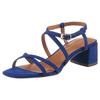 Sandalette TAMARIS, Damen, Gr. 42, blau (royalblau), Textil, unifarben, Veloursleder, elegant, Schuhe, Sommerschuh, Sandale, Blockabsatz, mit feinen Riemchen