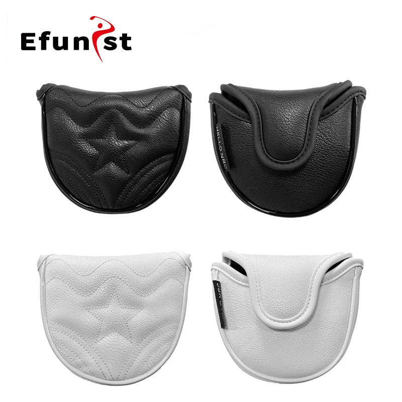 Golf Putter Abdeckung Stern 2 Farbe Kopf Golf Headcover PU Leder Magnetische Für Mallet Klinge Putter Golf Club Kopf Abdeckung Zubehör Image