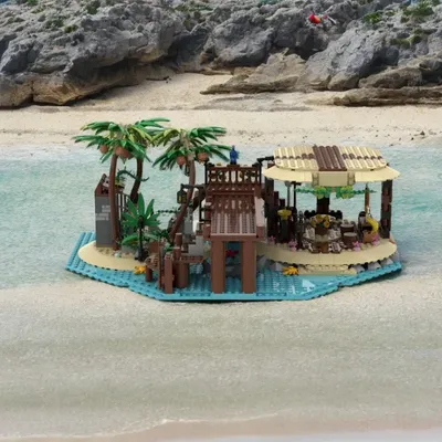 711PCS MOC Barracuda Insel Technologie Kreative Kinder Ziegel Piraten Spielzeug Geburtstag Gebäude Image