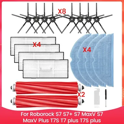 Für Roborock S7 S7+ S7 Maxv, S7 Maxv Plus T7S T7 Plus T7S Plus Roboter Staubsauger Zubehör Kit Bürste Filter Mops Image