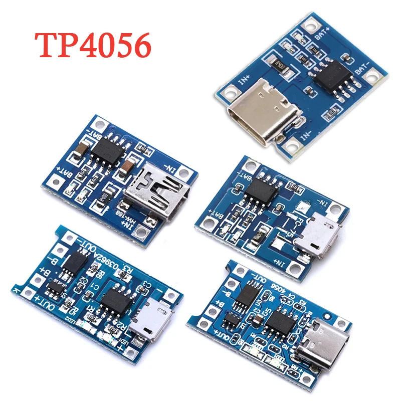 Typ C/Micro/Mini USB 5V 1A 18650 TP4056 Lithium-Batterie-Ladegerät-Modul Ladeplatine mit Schutz Doppelfunktionen 5V Li-Ion Image