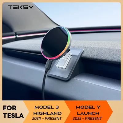 For Tesla Model Y Launch Juniper 2025 Model 3 Highland 2024 Phone Holder Mount Magnetic Phone Mount for iPhone 16 17Pro Max Plus