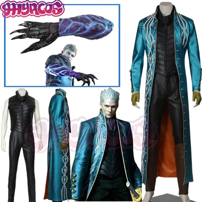 Spiel DMC5Cos Vergil Cosplay Kostüm Nelo Komplette Cosplay Klaue Arm Outfit Perücken Halloween Image