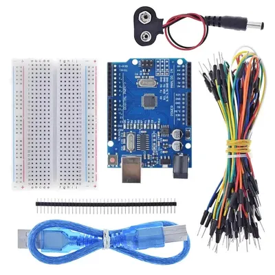 R3 Development Board Anfänger lernen DIY Kit Loch Brot Board Widerstand Jumper 9V R3 Draht Batterie Image