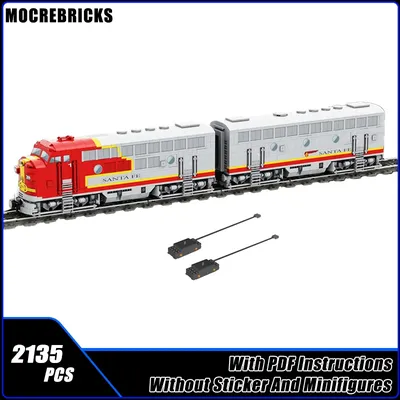 Eisenbahn Motor Zug Sets Bausteine Diesel Elektrische Lokomotive EMD F7 Modell Technologie Ziegel Montage Spielzeug Geburtstag Geschenke Image