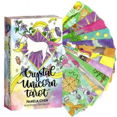 Heißer Verkauf Kristall Einhorn Tarot Freizeit Unterhaltung Karte Familie Sammeln Divination Deck Image