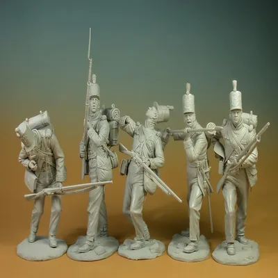 75 mm unlackierter Harzmodellbausatz, Regiment der 3. britischen Infanteriewächter (5 Figuren) Image
