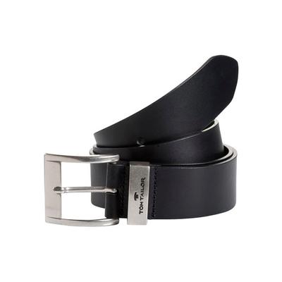 Ledergürtel TOM TAILOR "TTTOM", Damen, Gr. 80, schwarz, Büffelleder, unifarben, klassisch,elegant,casual, Gürtel, 4 cm breiter Herrengürtel, Casual und Jeans Look Image