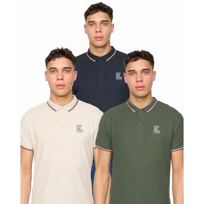 Duck and Cover - "Melports" Poloshirt für Herren(3er-Pack) (Bunt) Image