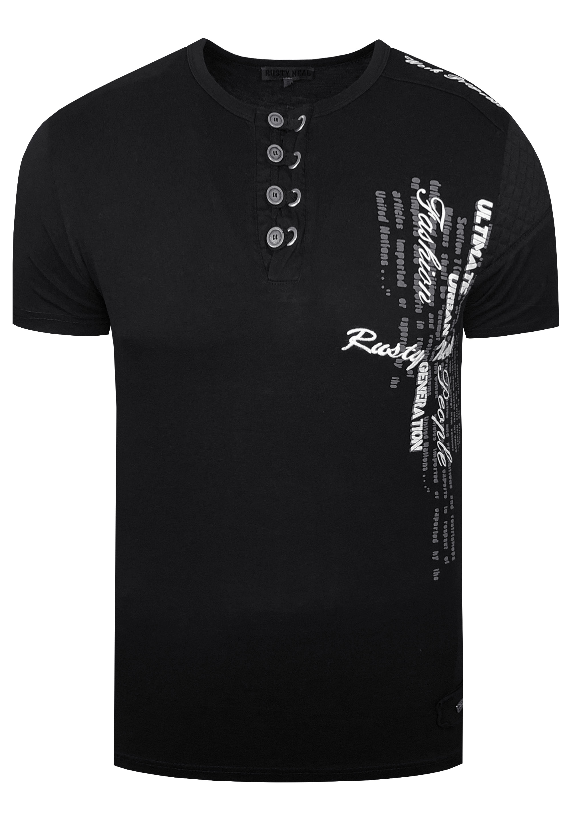 Oil-Washed T-Shirt mit Knopfleiste Image