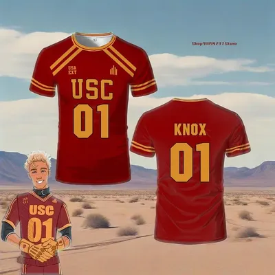 3D The Foxhole Court Lacrosse Hockey Jersey USC Trojans Cosplay Uniform Men's Breathable Sports