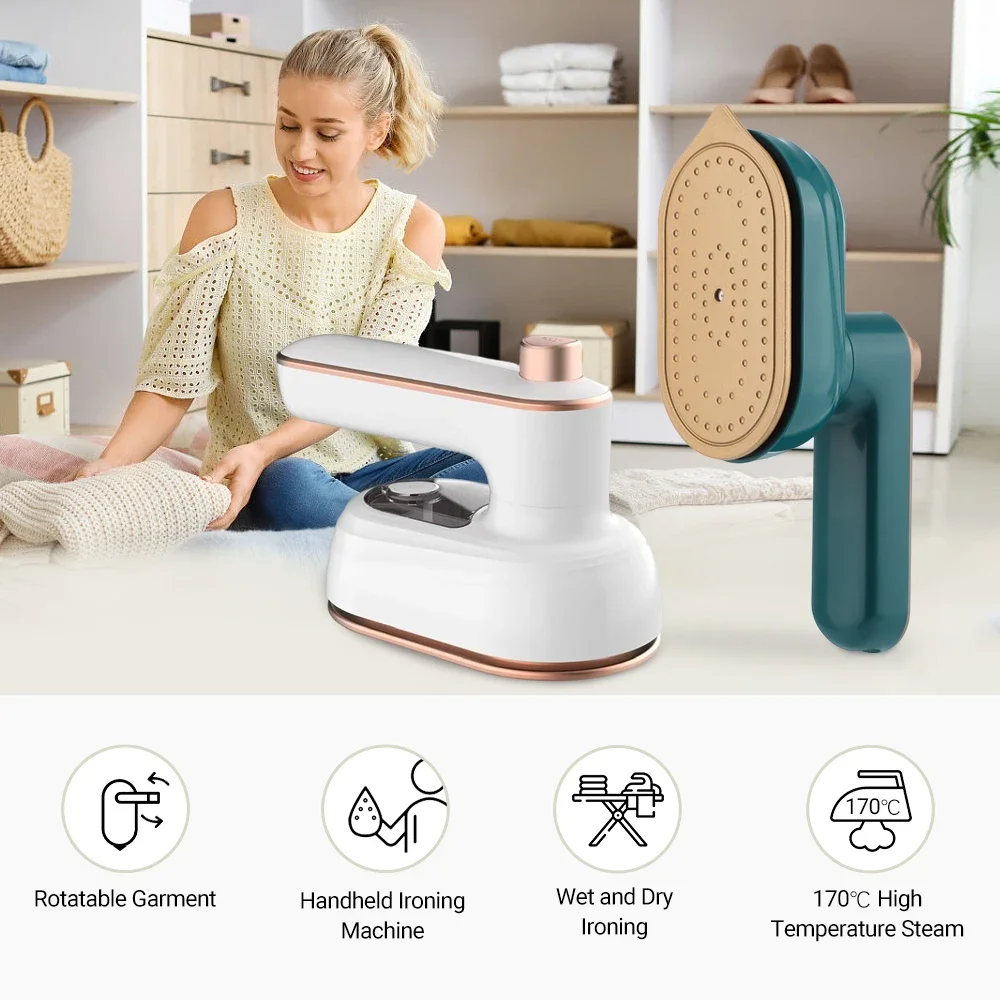 Mini défroisseur vapeur pour vêtements, fer à vapeur portatif pour la maison et les voyages pour le repassage des vêtements, Machine à repasser humide et sec, fer suspendu Portable