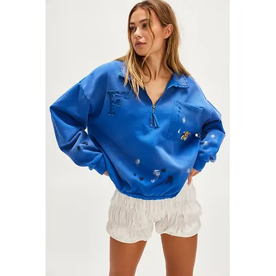 Found Painters Pullover Sweatshirt at Free People in Vintage Cobalt Blue, Size: Medium