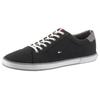 Sneaker TOMMY HILFIGER "H2285ARLOW 1D", Herren, Gr. 39, schwarz (schwarz, grau), Textil, sportlich, Schuhe, mit seitlichem Logoflag, Freizeitschuh, Halbschuh, Schnürschuh