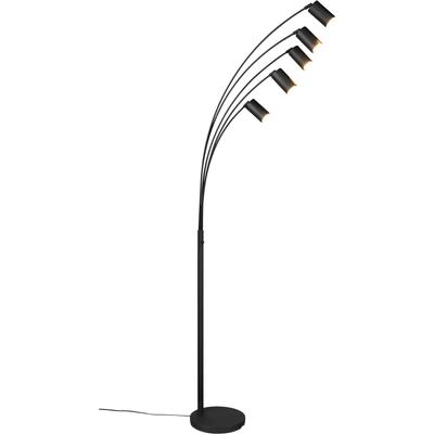TRIO LEUCHTEN Stehlampe "MARLEY, 5-flammige Bogenleuchte, exkl 5x GU10 max 10W, Kippschalter", schwarz (schwarz matt), 5 flammig, Ø 28,0cm H: 200,0cm,, Lampen, Höhe 200 cm, Leuchtenarme flexibel verstellbar Leseleuchte Stehleuchte, Bogenlampe Image
