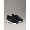 Sneaker CALVIN KLEIN JEANS "RUNNER LACEUP MG NYLON MIX", Damen, Gr. 37, schwarz-weiß (schwarz, weiß), Textil, Veloursleder, Glattleder, unifarben mit Farbeinsatz, sportlich, Schuhe, Schnürschuh, Halbschuh, Runner-Sneaker mit rosefarbenen Akzenten