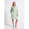 Sommerkleid STREET ONE, Damen, Gr. 44, EURO-Größen, grün (soft jade grün), Stoff, 100% Leinen, unifarben, casual, normal knielang, Rundhals, 3/4-Ärmel Bündchen, Kleider, mit Eingrifftaschen