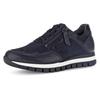 Keilsneaker GABOR "Turin", Damen, Gr. 43, blau (nachtblau), Ziegenveloursleder, Glattleder, sportlich, Schuhe, Freizeitschuh, Halbschuh, Schnürer mit Komfortweite H (=sehr weit)