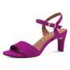 Sandalette TAMARIS, Damen, Gr. 38, pink (fuchsia), Textil, Veloursleder, elegant, Schuhe, Trichterabsatz, Abendschuh mit verstellbarem Fesselriemchen