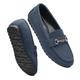COOL COSER C Women's Wide Loafers Casual Slip on Flat Shoes Women's Comfort Penny Loafers with Arch Support Women Dressy Moccasins, Blue, 8 UK