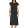 A-Linien-Kleid S.OLIVER, Damen, Gr. 44, N-Gr, schwarz, Web, Obermaterial: 100% Polyester, unifarben, casual, A-Linie kniebedeckend, Rundhals, Kurzarm, Kleider, mit überschnittenen Schultern