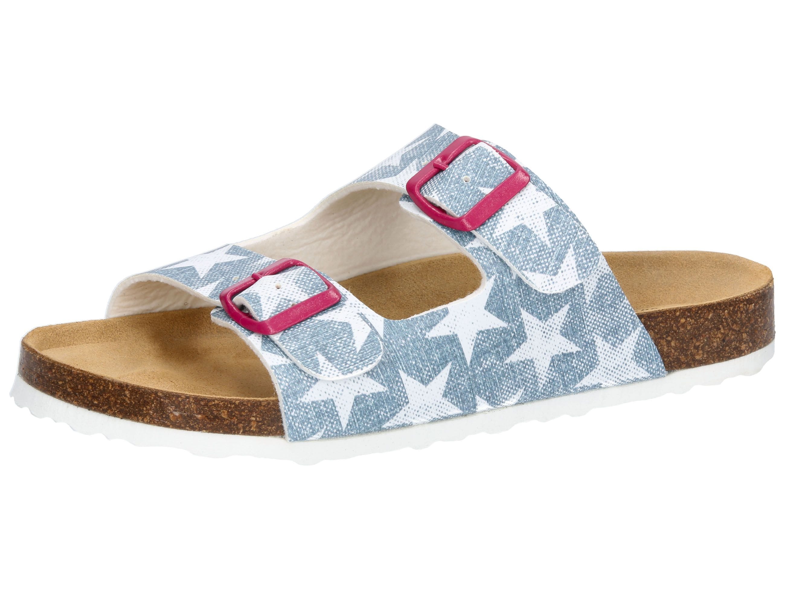 Pantolette LICO "Pantolette Bioline Platino", Damen, Gr. 42, blau, Synthetik, Schuhe Pantolette