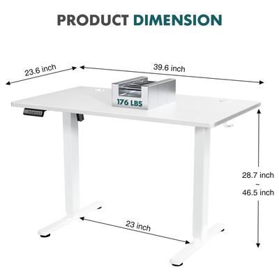 Electric Standing Desk - Adjustable Height Computer Workstation with Memory Settings for Home Office, Gaming & Study