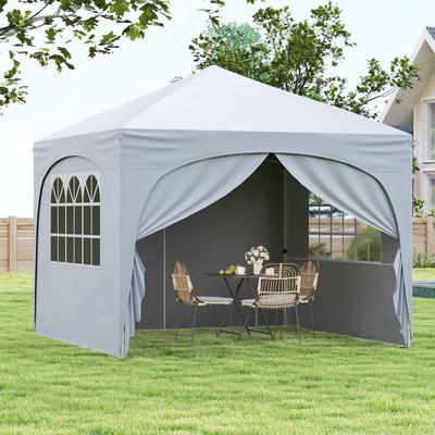 10x10 Pop Up Canopy Tent with Sidewalls for Outdoor Events and Parties