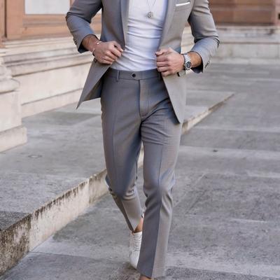 TEMU 2pcs High-end Classic Men's Suit, Two- Jacket + Pants, Suitable For Wedding, Business, Party, , Banquet Fashion Groomsmen Outfit Image