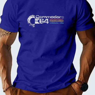 TEMU Men's Retro Graphic T-shirt - Casual Polyester Short-sleeve Crewneck, Summer White Tee With Classic Gaming Image