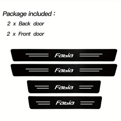 TEMU Car Door Sill Carbon Fiber Sticker Side Anti Scratch Waterproof For For Image