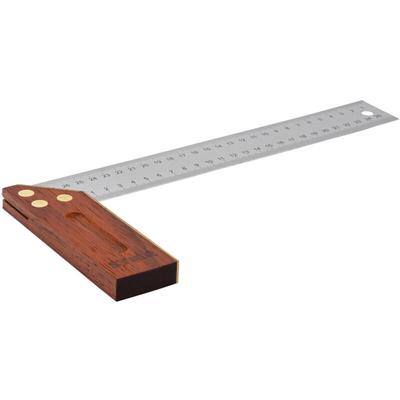 Anschlagwinkel, Schreinerwinkel, Palisander, 90° / 45°, 300 mm, mit Griffhohlkehle, Messingbeschlag Image
