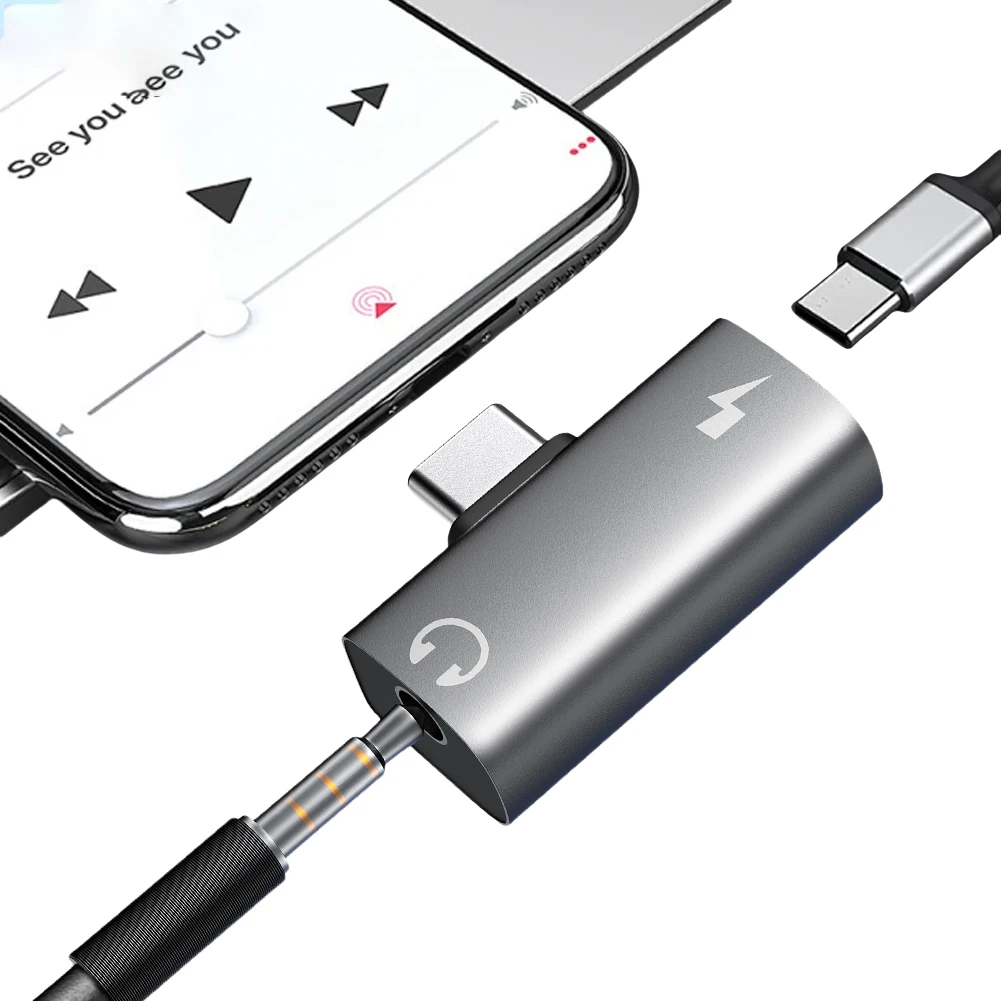 2-in-1 USB Typ C auf 3,5 mm Kopfhörer- und Ladegerät-Adapter PD 30 W Kopfhörer-Splitter Typ C-Adapter für Xiaomi Huawei iPhone 15 16 Image