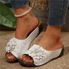 Blume Sandalen Frauen Schuhe Mode Keil Damen Schuhe Outdoor Slip Auf frauen Sandalen Elegante