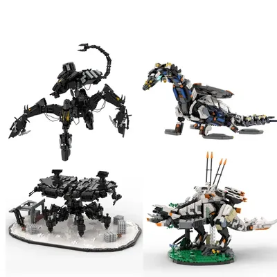 MOC Spiel Horizon Mech Deathbringer Modell Bausteine Forbiddens Wests Tideripper Ziegel Corruptor Image