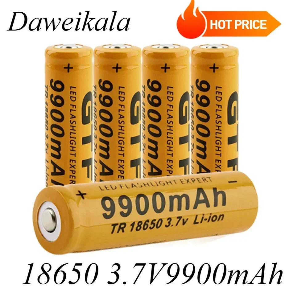 18650 Akku, hochwertige 9900 mAh, 3,7 V, 18650 Li-Ionen-Akkus, wiederaufladbarer Akku für Taschenlampe Image