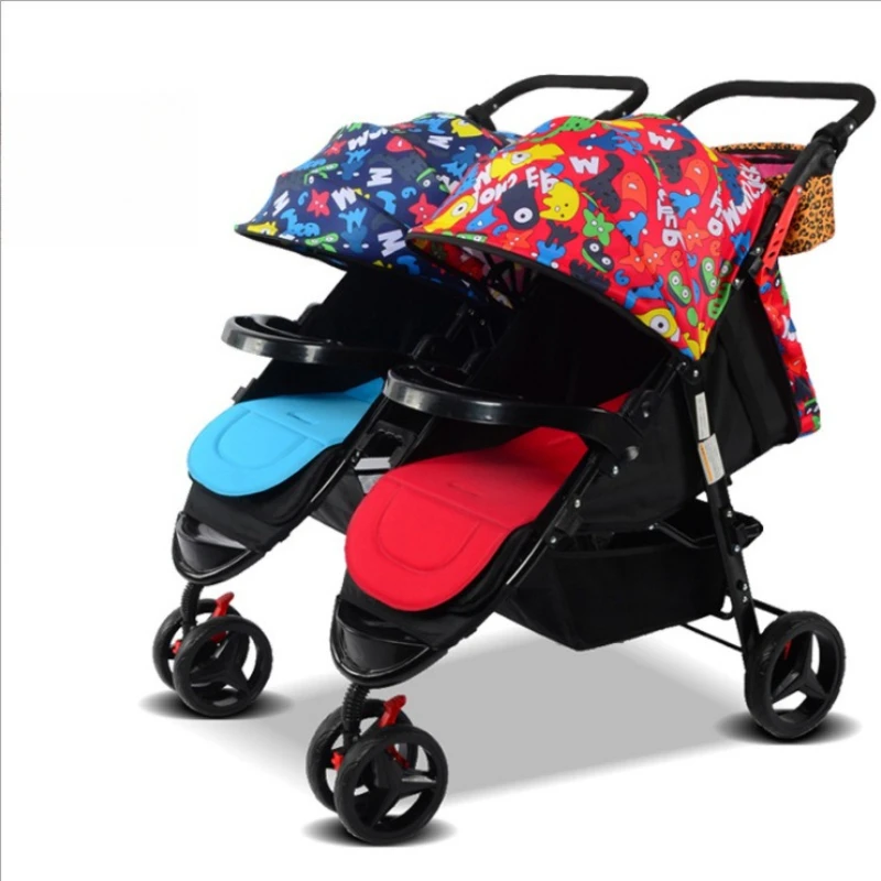 2025 Twin Kinderwagen trennbar und kombinierbar, faltbarer Kinderwagen vergrößert und verbreitert, Hochansicht-Kinderwagen Image