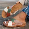 Mode Schuhe Sandalen Frauen Keil Schuhe Frau Espadrilles Rutsche frauen Sandalen Plus Größe Strand