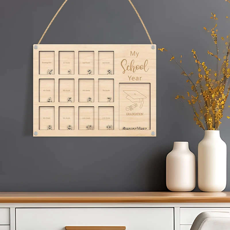 Fotorahmen für Abschlussjahre, Fotorahmen aus Holz für Senioren, für den Schulanfang, Abschlussfeier, Dekorationen, Abschluss-Fotorahmen Image