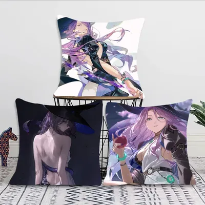 Jade Honkai Star Rail Anime Kissenbezug Quadratisches Kissen Schlafzimmer Sofa Freizeit Komfort Kissen Auto Wohnzimmer Heimdekoration 40X40 Image