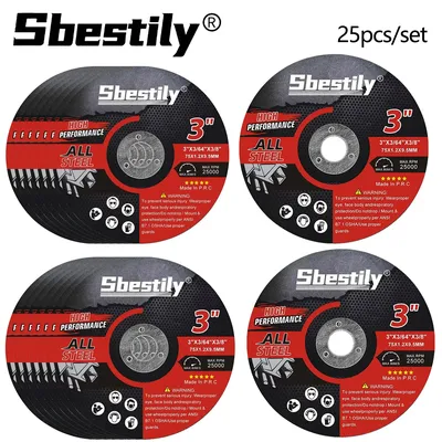 Sbestily 25pcs 75mm Resin Cutting Disc 3" Circular Saw Blade Angle Grinder Accessories Metal Wood Rebar Cut Off Wheel